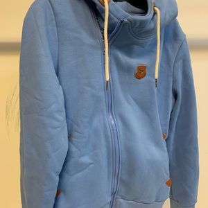 Fleece Hoodie with Funnel Neck for Women